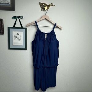 SWIM365 | Navy Blue One-Piece Swim Romper Size 16